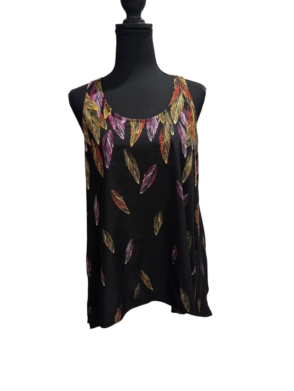 APT. 9 Sleeveless Feather Print Tank Top, Size M